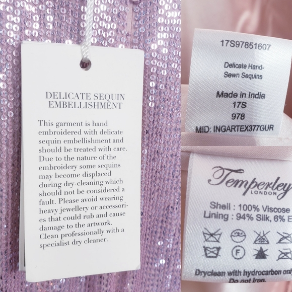 $2,574 NWT Temperley LONDON Pink Sparkle Gown 8 M - Picture 8 of 14
